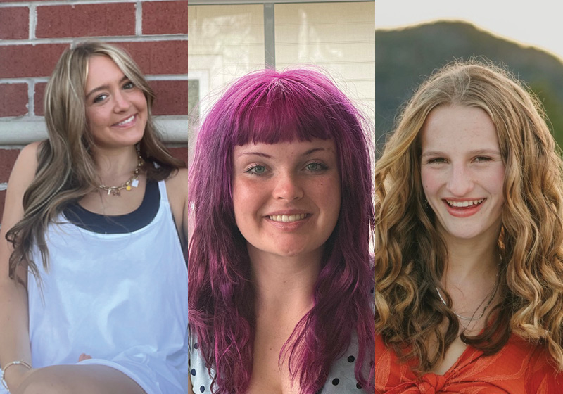 Three-panel image with headshots of Mia Adkins, Margaret Lorms, and Claire McDonald.